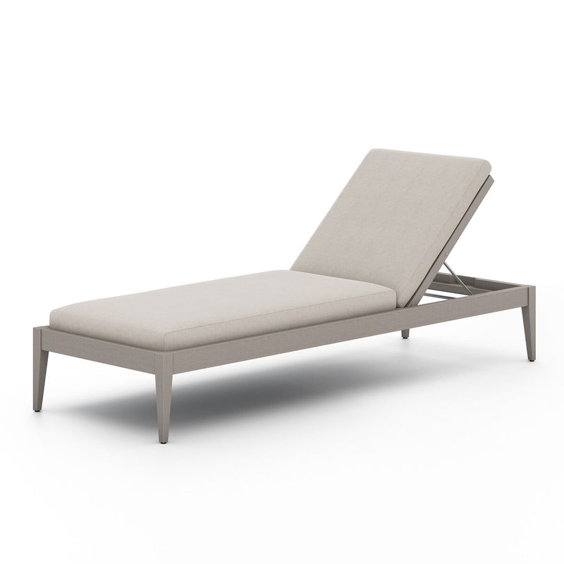 Four Hands Sherwood Outdoor Chaise - Weathered Grey-Patio Pelican