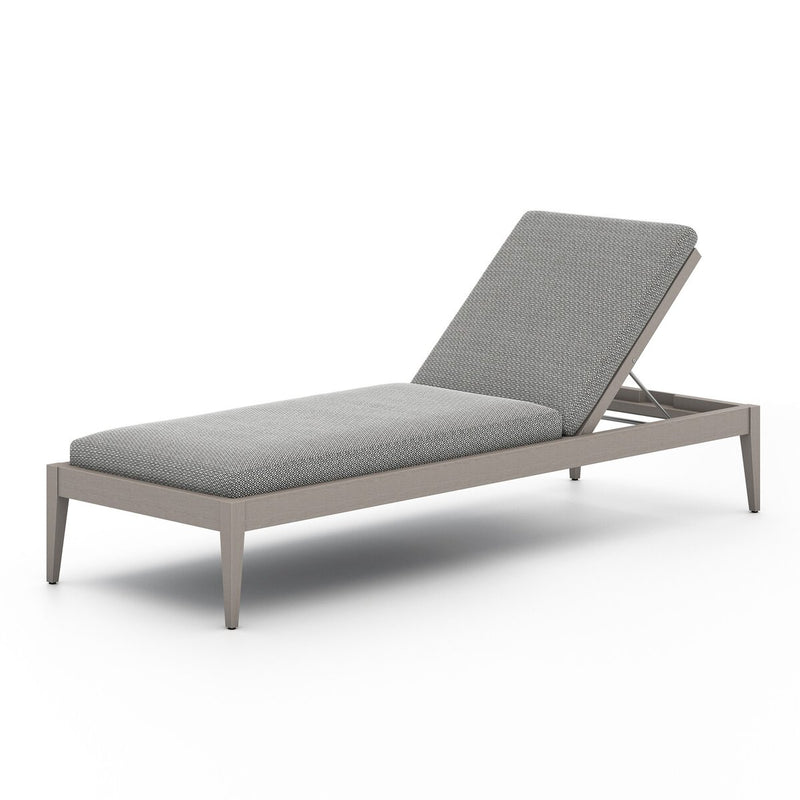Four Hands Sherwood Outdoor Chaise - Weathered Grey-Patio Pelican