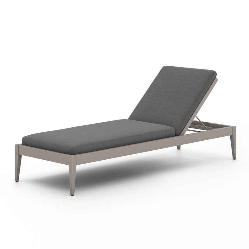 Four Hands Sherwood Outdoor Chaise - Weathered Grey-Patio Pelican