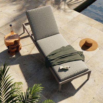 Four Hands Sherwood Outdoor Chaise - Weathered Grey-Patio Pelican