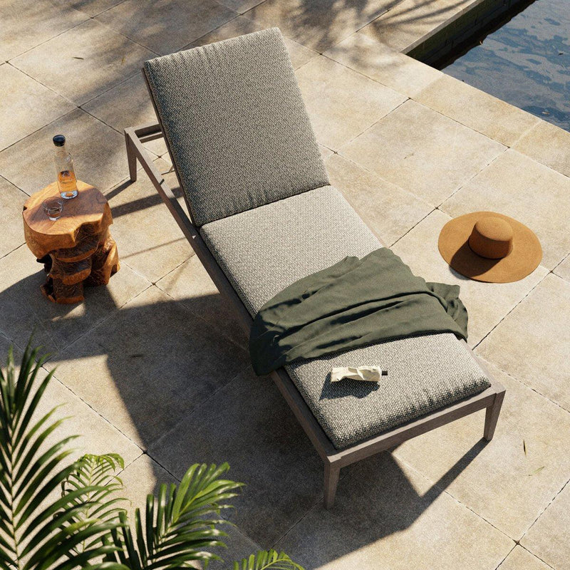 Four Hands Sherwood Outdoor Chaise - Weathered Grey-Patio Pelican