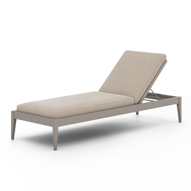 Four Hands Sherwood Outdoor Chaise - Weathered Grey-Patio Pelican
