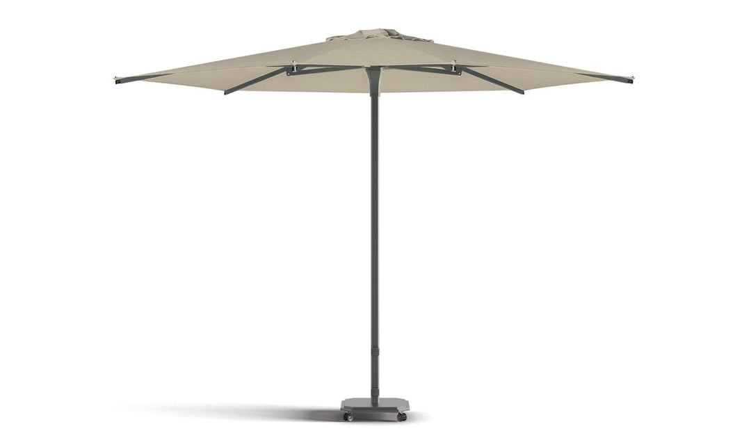 hexagon patio umbrella stand Jardinico 9' Hexagonal 101 Series Centerpost Push-Up Umbrella Charcoal / Grey Chine