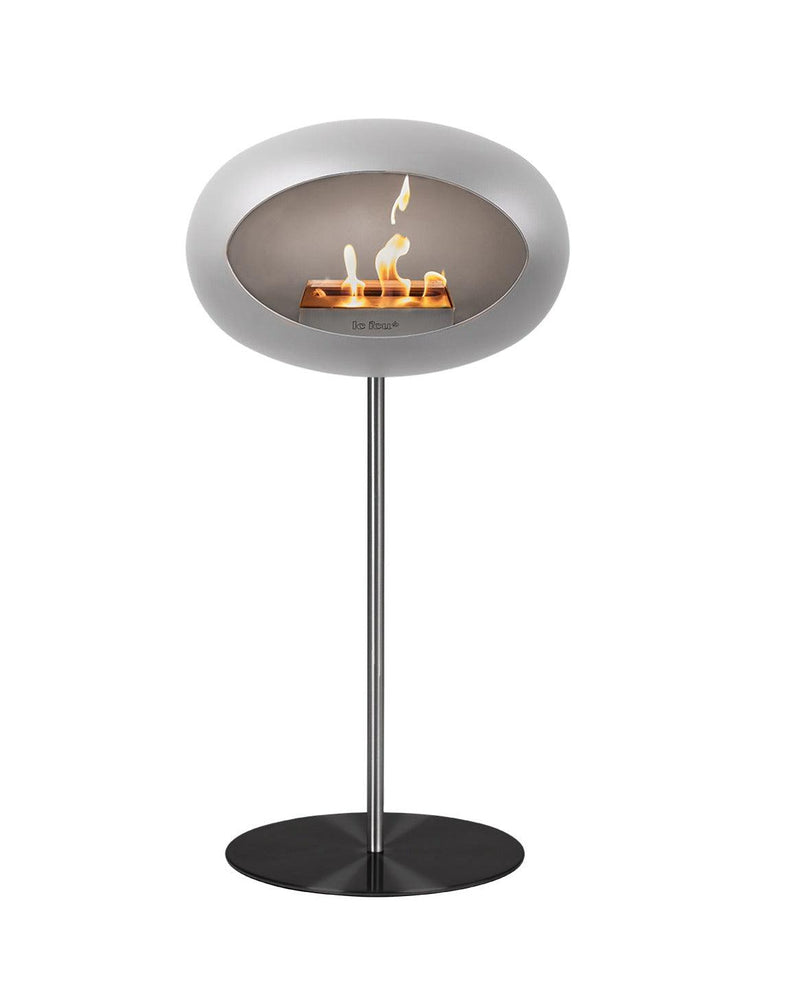 Le Feu Dome Ground Steel High Indoor/Outdoor Fireplace - Nickel-Patio Pelican