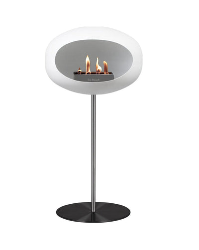 Le Feu Dome Ground Steel High Indoor/Outdoor Fireplace - White-Patio Pelican