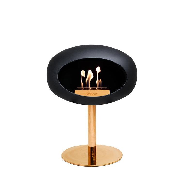 Le Feu Dome Ground Steel Low Indoor/Outdoor Fireplace - Black-Patio Pelican