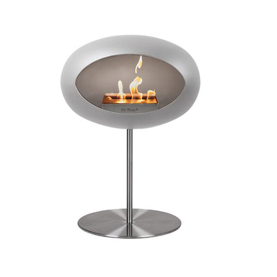 Le Feu Dome Ground Steel Low Indoor/Outdoor Fireplace - Nickel-Patio Pelican