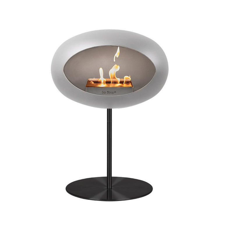 Le Feu Dome Ground Steel Low Indoor/Outdoor Fireplace - Nickel-Patio Pelican