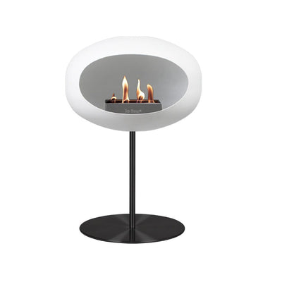 Le Feu Dome Ground Steel Low Indoor/Outdoor Fireplace - White-Patio Pelican