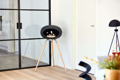 Le Feu Dome Ground Wood High Indoor/Outdoor Fireplace - Black-Patio Pelican