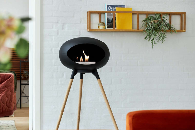 Le Feu Dome Ground Wood High Indoor/Outdoor Fireplace - Black-Patio Pelican