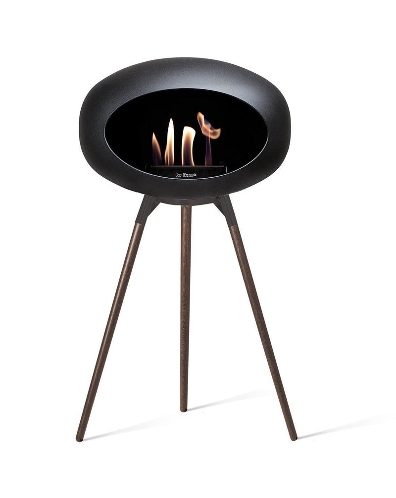 Le Feu Dome Ground Wood High Indoor/Outdoor Fireplace - Black-Patio Pelican