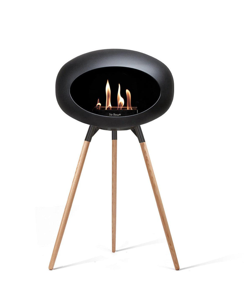 Le Feu Dome Ground Wood High Indoor/Outdoor Fireplace - Black-Patio Pelican