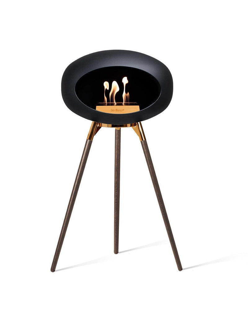 Le Feu Dome Ground Wood High Indoor/Outdoor Fireplace - Black-Patio Pelican