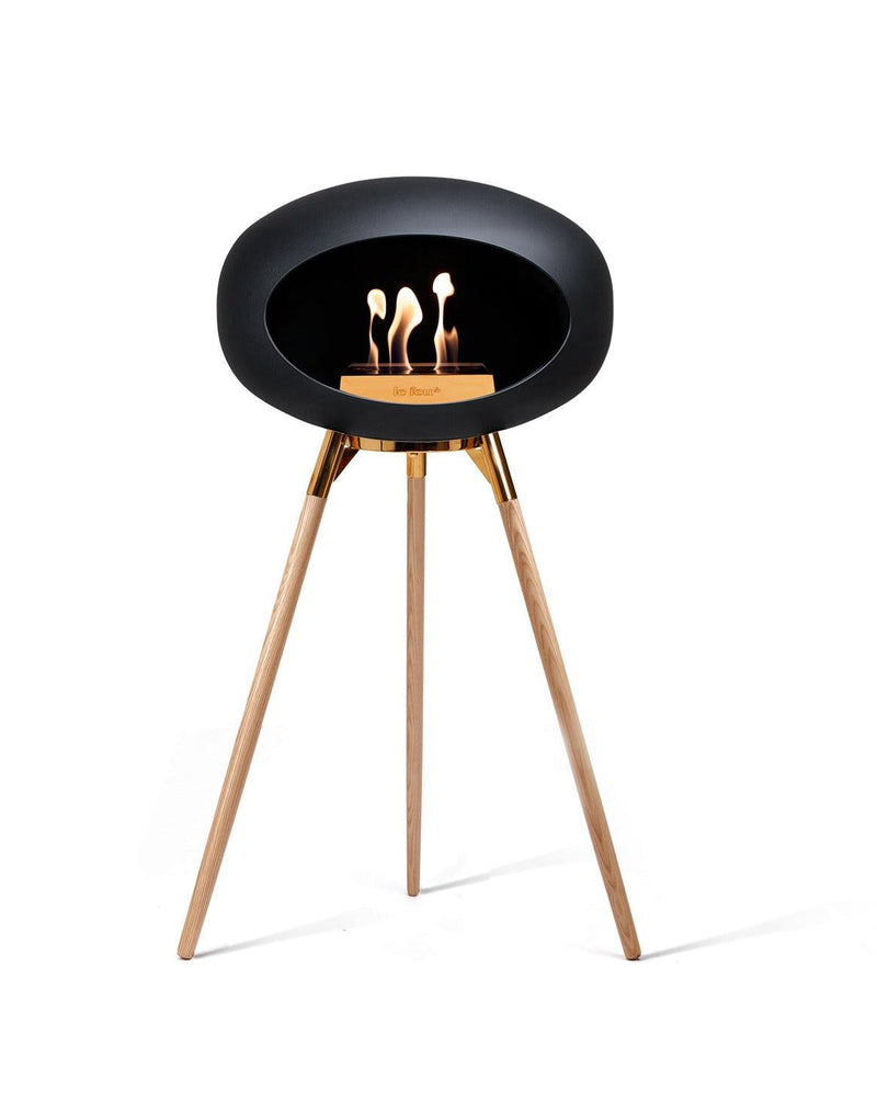 Le Feu Dome Ground Wood High Indoor/Outdoor Fireplace - Black-Patio Pelican