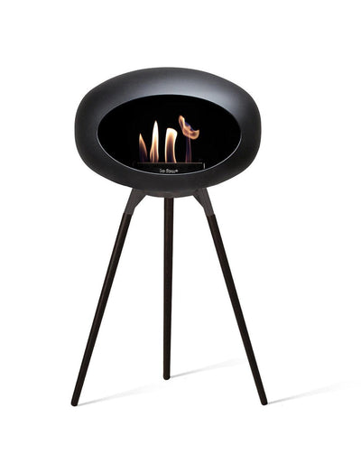 Le Feu Dome Ground Wood High Indoor/Outdoor Fireplace - Black-Patio Pelican