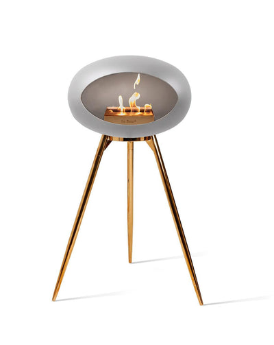 Le Feu Dome Ground Wood High Indoor/Outdoor Fireplace - Nickel-Patio Pelican