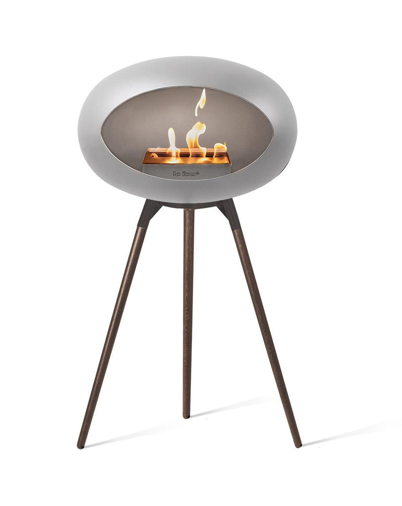 Le Feu Dome Ground Wood High Indoor/Outdoor Fireplace - Nickel-Patio Pelican