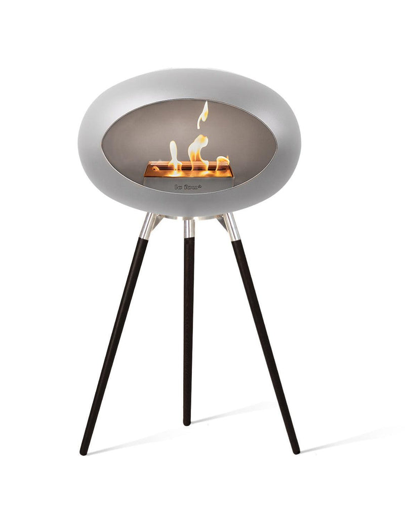 Le Feu Dome Ground Wood High Indoor/Outdoor Fireplace - Nickel-Patio Pelican