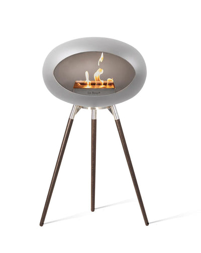 Le Feu Dome Ground Wood High Indoor/Outdoor Fireplace - Nickel-Patio Pelican