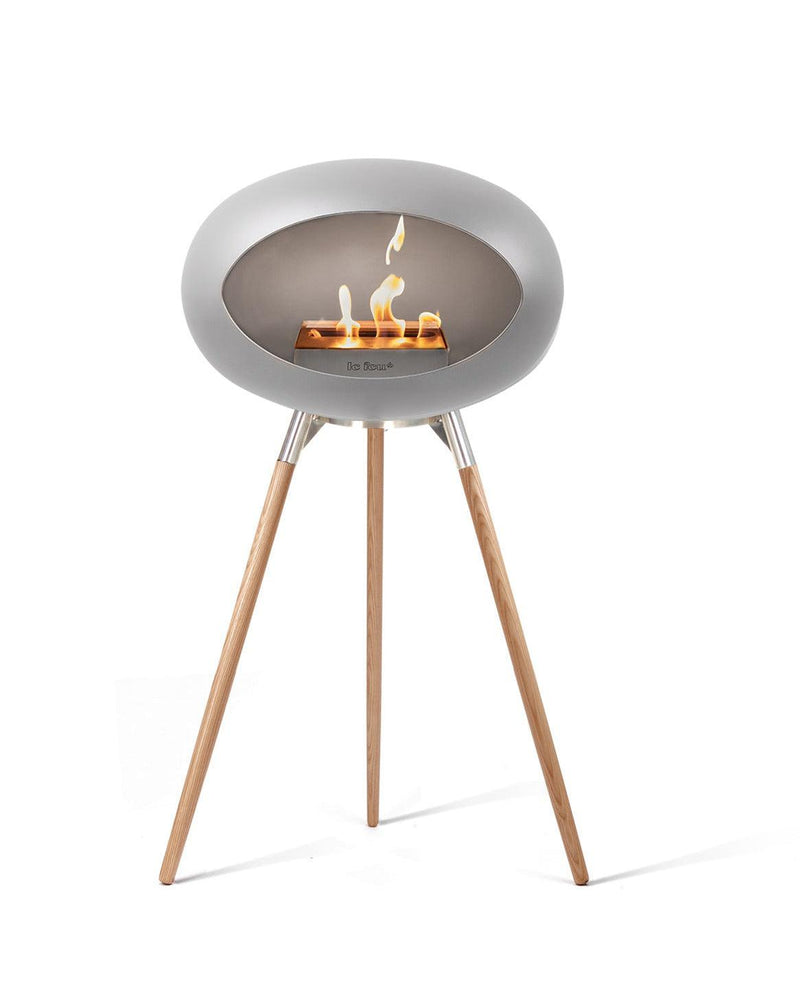 Le Feu Dome Ground Wood High Indoor/Outdoor Fireplace - Nickel-Patio Pelican