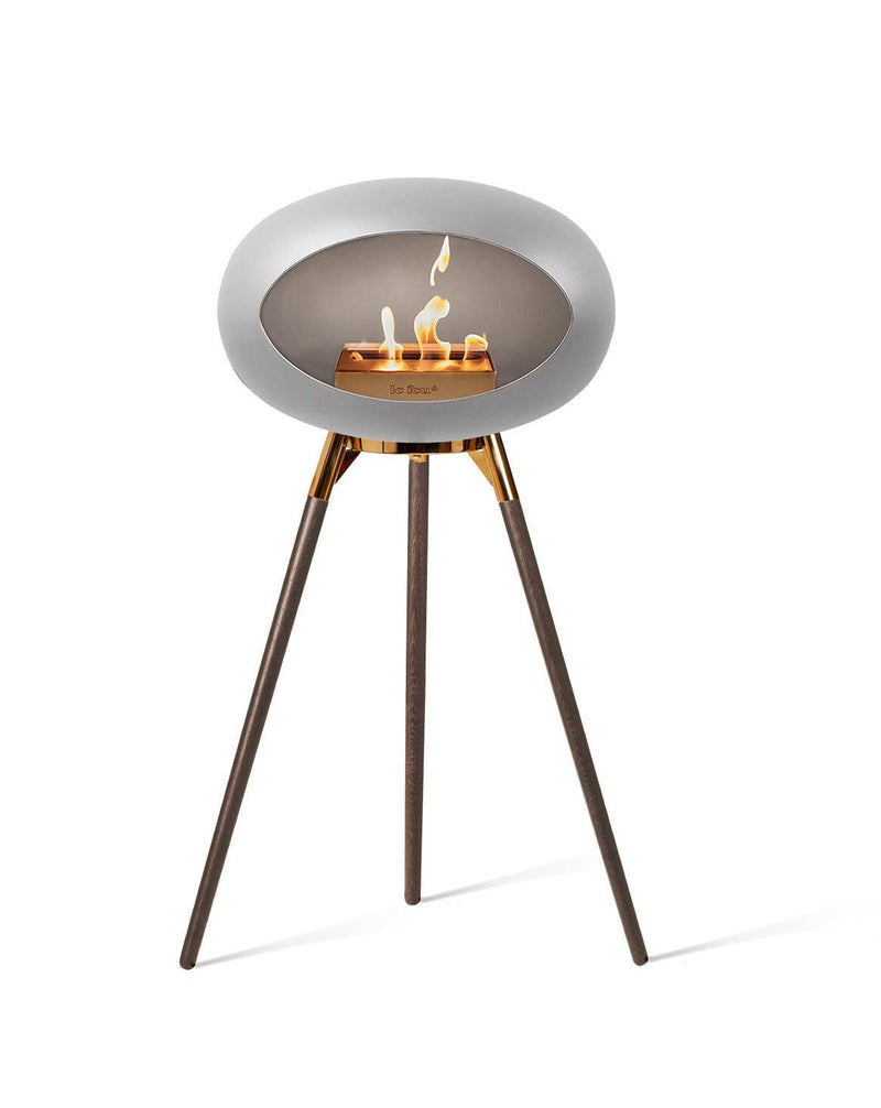 Le Feu Dome Ground Wood High Indoor/Outdoor Fireplace - Nickel-Patio Pelican