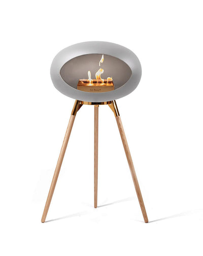 Le Feu Dome Ground Wood High Indoor/Outdoor Fireplace - Nickel-Patio Pelican