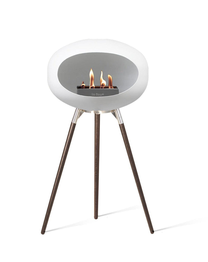 Le Feu Dome Ground Wood High Indoor/Outdoor Fireplace - White-Patio Pelican