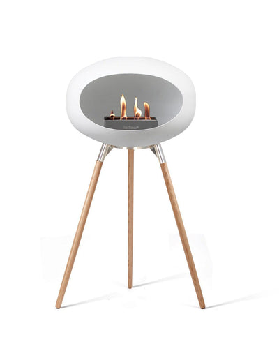 Le Feu Dome Ground Wood High Indoor/Outdoor Fireplace - White-Patio Pelican