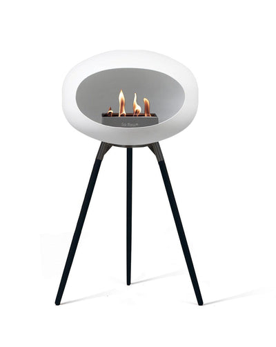 Le Feu Dome Ground Wood High Indoor/Outdoor Fireplace - White-Patio Pelican
