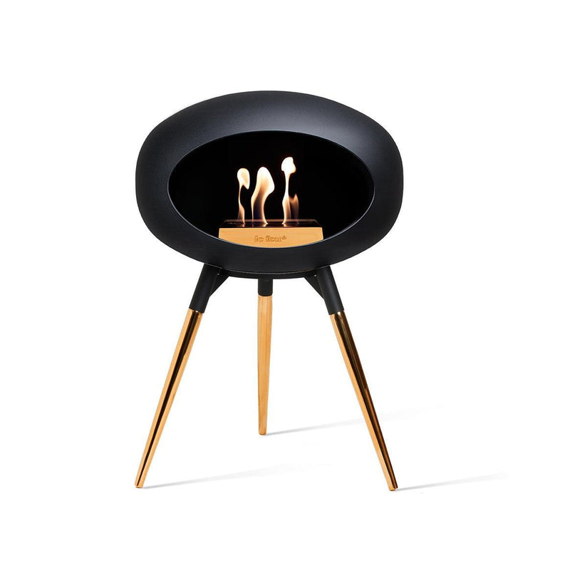 Le Feu Dome Ground Wood Low Indoor/Outdoor Fireplace - Black-Patio Pelican