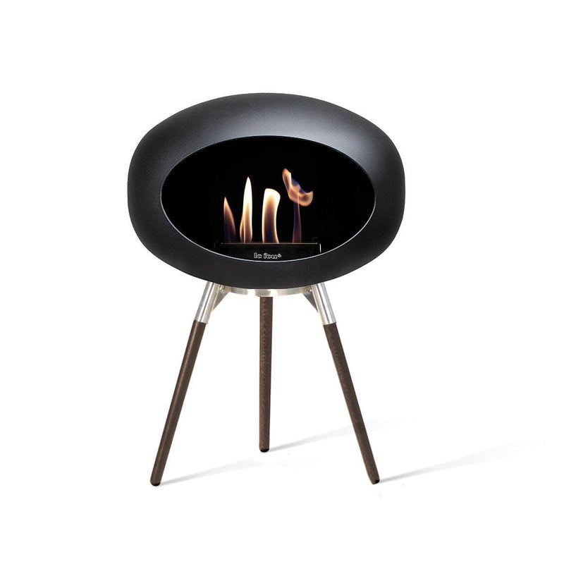Le Feu Dome Ground Wood Low Indoor/Outdoor Fireplace - Black-Patio Pelican