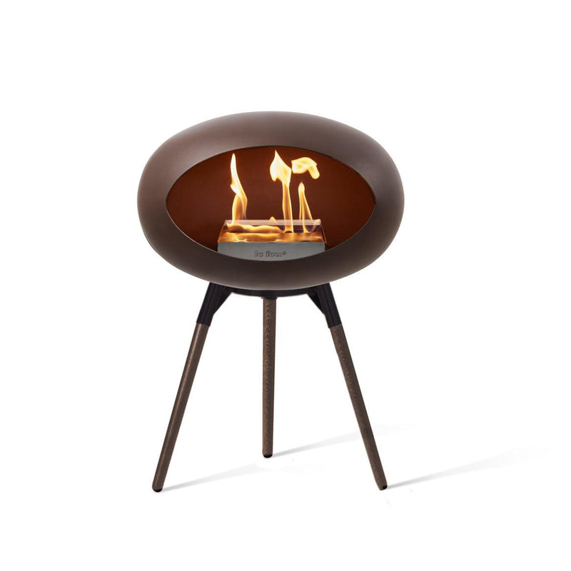 Le Feu Dome Ground Wood Low Indoor/Outdoor Fireplace - Mocca-Patio Pelican