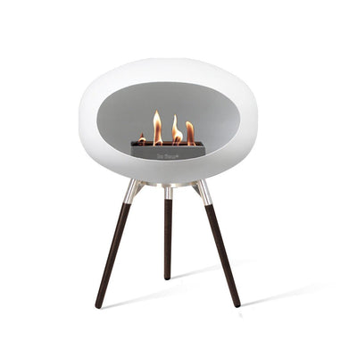 Le Feu Dome Ground Wood Low Indoor/Outdoor Fireplace - White-Patio Pelican