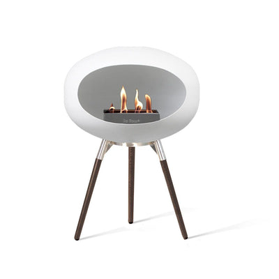 Le Feu Dome Ground Wood Low Indoor/Outdoor Fireplace - White-Patio Pelican