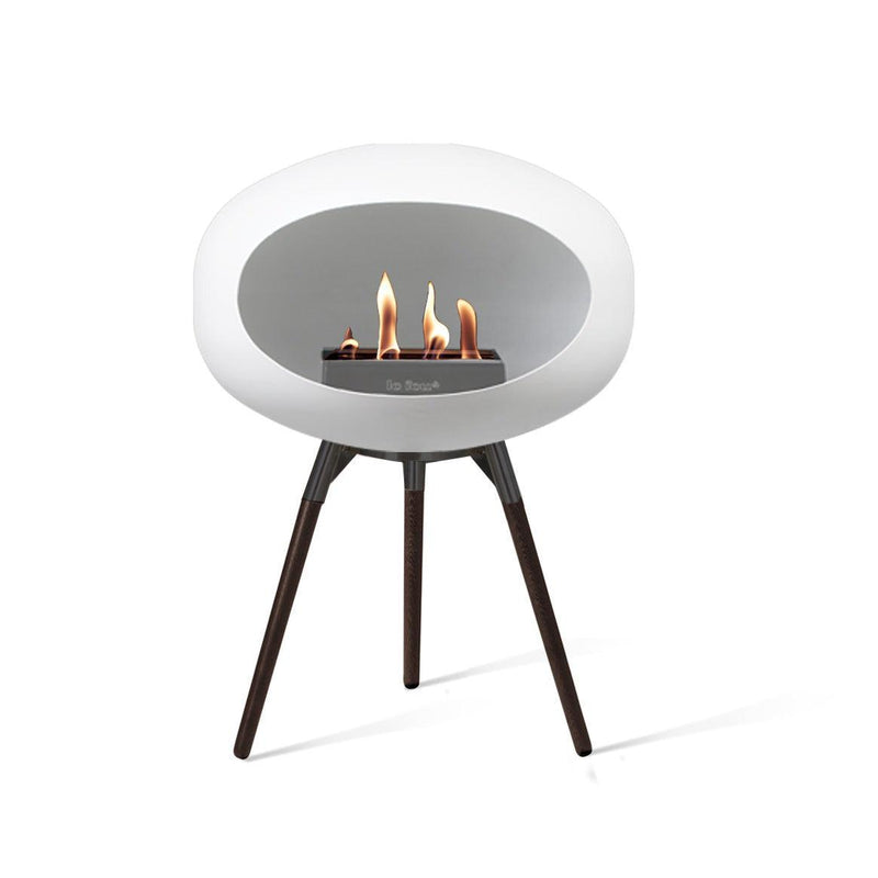 Le Feu Dome Ground Wood Low Indoor/Outdoor Fireplace - White-Patio Pelican