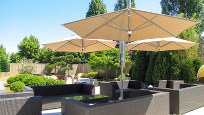 May Parasols 13' 1" Quad Rialto Round Umbrella-Patio Pelican