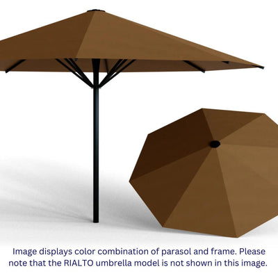 May Parasols 9' 10" Single Rialto Round Umbrella-Patio Pelican