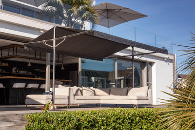 Papillon Dual Post Patio Umbrella - Woodline Shade Solutions-Patio Pelican