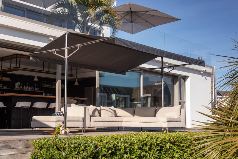 Papillon Dual Post Patio Umbrella - Woodline Shade Solutions-Patio Pelican