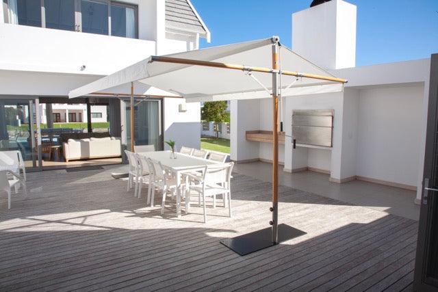 Papillon Dual Post Patio Umbrella - Woodline Shade Solutions-Patio Pelican