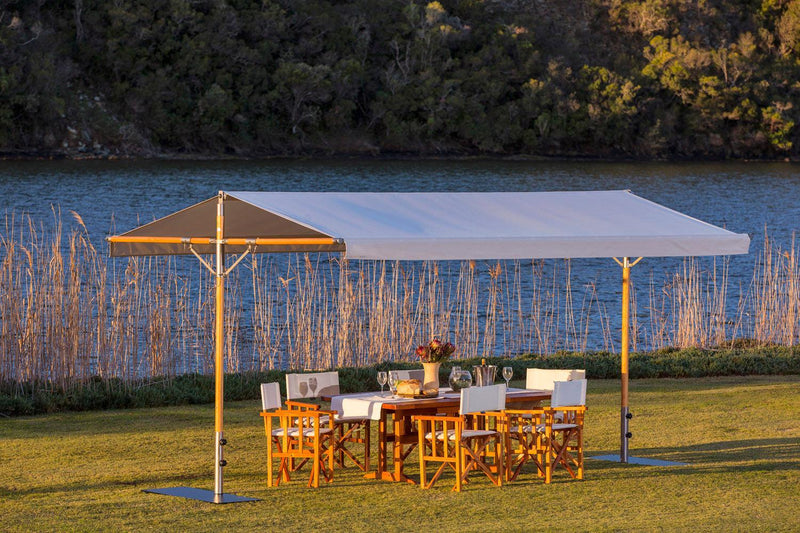 Papillon Dual Post Patio Umbrella - Woodline Shade Solutions-Patio Pelican