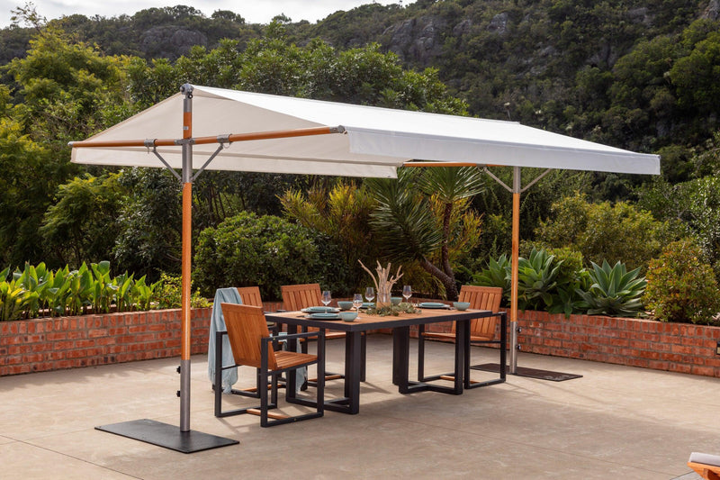 Papillon Dual Post Patio Umbrella - Woodline Shade Solutions-Patio Pelican