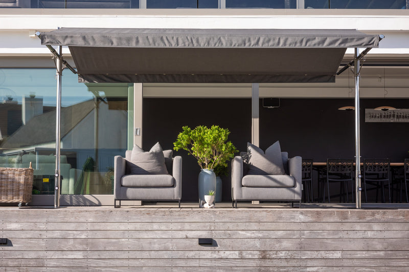 Papillon Dual Post Patio Umbrella - Woodline Shade Solutions-Patio Pelican