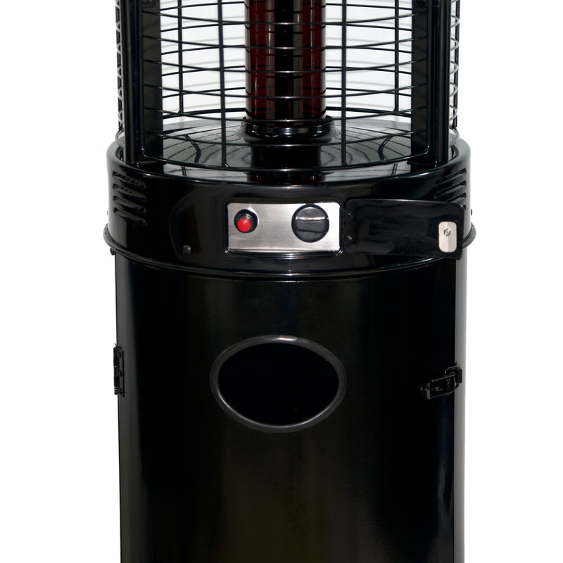 RADtec 80" Ellipse Flame Propane Patio Heater - Black with Ruby Glass-Patio Pelican