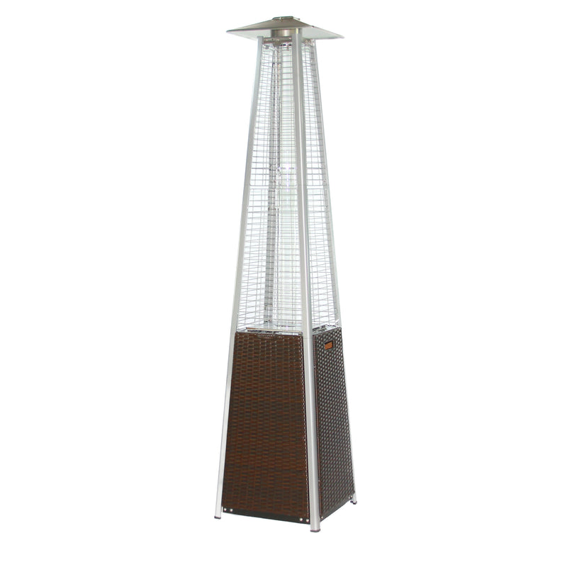 RADtec 89" Tower Flame Propane Patio Heater - Dark Brown Wicker-Patio Pelican