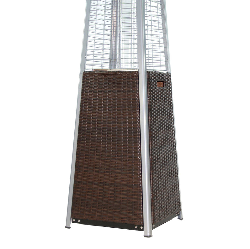 RADtec 89" Tower Flame Propane Patio Heater - Dark Brown Wicker-Patio Pelican