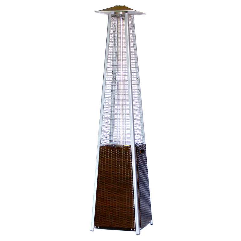 RADtec 89" Tower Flame Propane Patio Heater - Dark Brown Wicker-Patio Pelican
