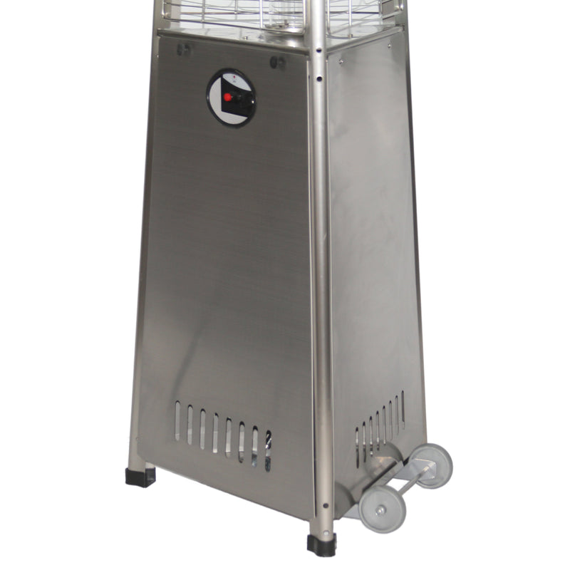 RADtec 93" Pyramid Flame Natural Gas Patio Heater - Stainless Steel-Patio Pelican
