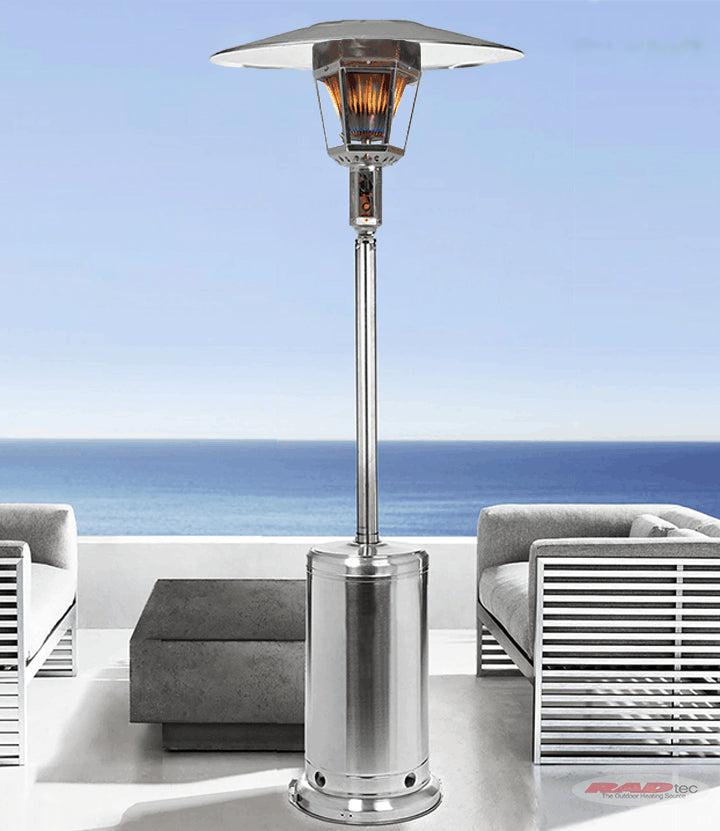 RADtec 96" Real Flame Natural Gas Patio Heater - Stainless Steel-Patio Pelican